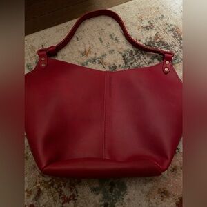 Portland leather kangaroo in ruby red